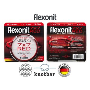 FLEXONIT Stahlvorfach 7x7 RED 3 m 6,8 kg (0,27 mm)