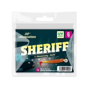 LIEBLINGSKÖDER Gummifisch 6 cm Sheriff