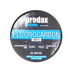 PREDAX Fluorocarbon Vorfachschnur 25 m - 16,0 kg - 0,50 mm