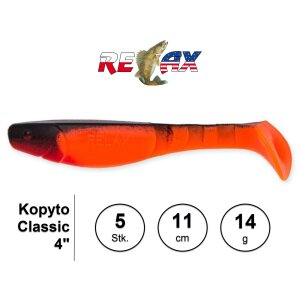 RELAX Kopyto Classic 4" Clear-Orange-Glitter-Schwarz