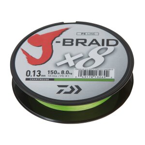 DAIWA J-Braid X8 Charteuse 300 m 4 kg - 0,06 mm