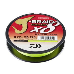 DAIWA J-Braid Grand X8 Charteuse 135 m 10 kg - 0,16 mm