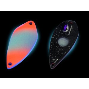 FTM Spoon Tremo 0,9 g Neon Orange Lumi/Schwarz-Glitter Lumi