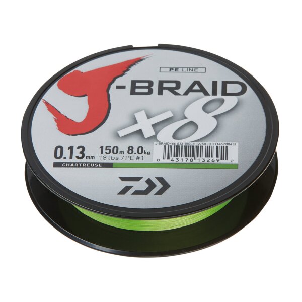 DAIWA J-Braid X8 Charteuse 150 m