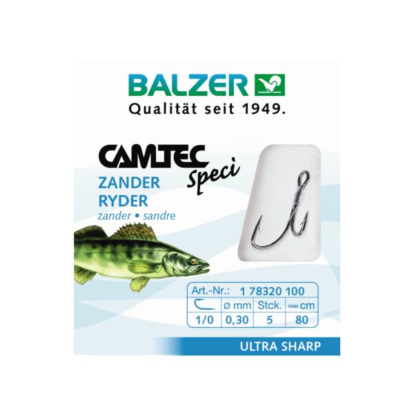BALZER Camtec Speci Zander Ryderhaken brüniert 80 cm