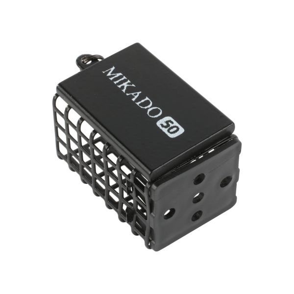MIKADO Feederkorb Quadrat mit Boden Schwarz 80 g