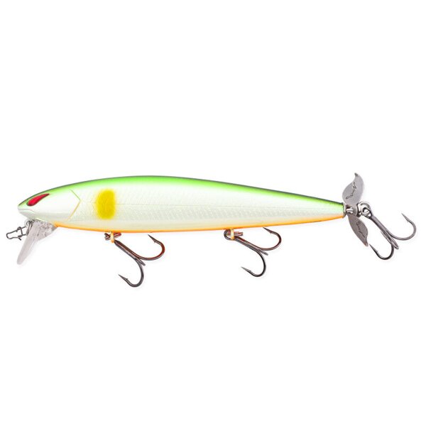 NORIES Laydown Minnow Wake Prop Plus (298) Lime Ayu Orange Belly