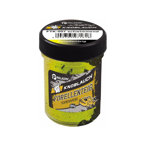 PALADIN Forellenteig schwimmend 60 g Knoblauch Schwarz-Fluogelb