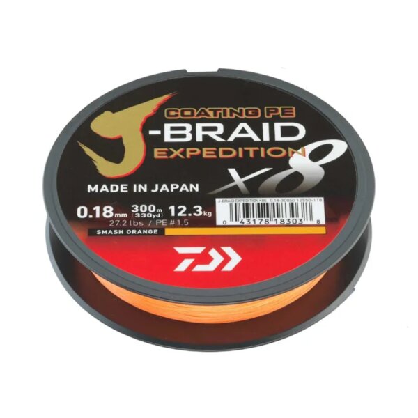 DAIWA J-Braid Expedition X8E Smash Orange 150 m